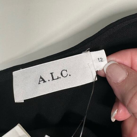 NWT | A.L.C. | Sander Buckle Strap Midi Dress | Black | Size 12 - Picture 8 of 16